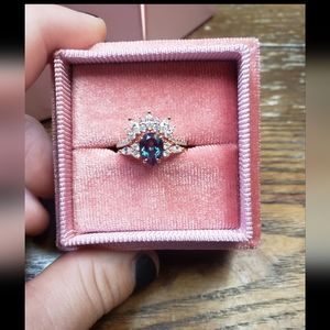 Rose gold moissanite wedding set